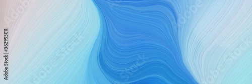 colorful and elegant vibrant creative waves graphic with modern soft swirl waves background design with light blue, royal blue and corn flower blue color © Eigens