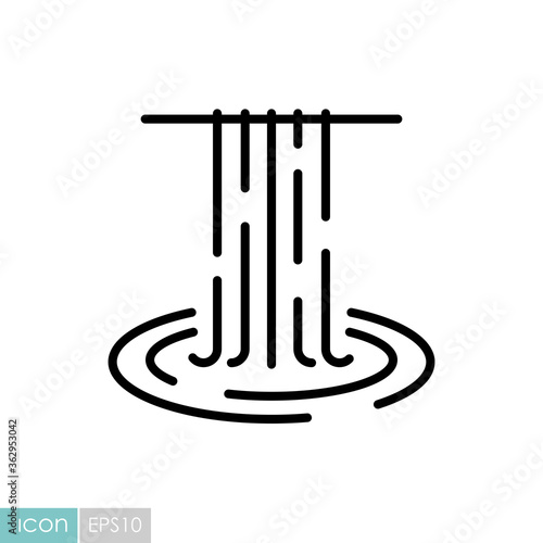 Waterfall of natural vacation vector icon