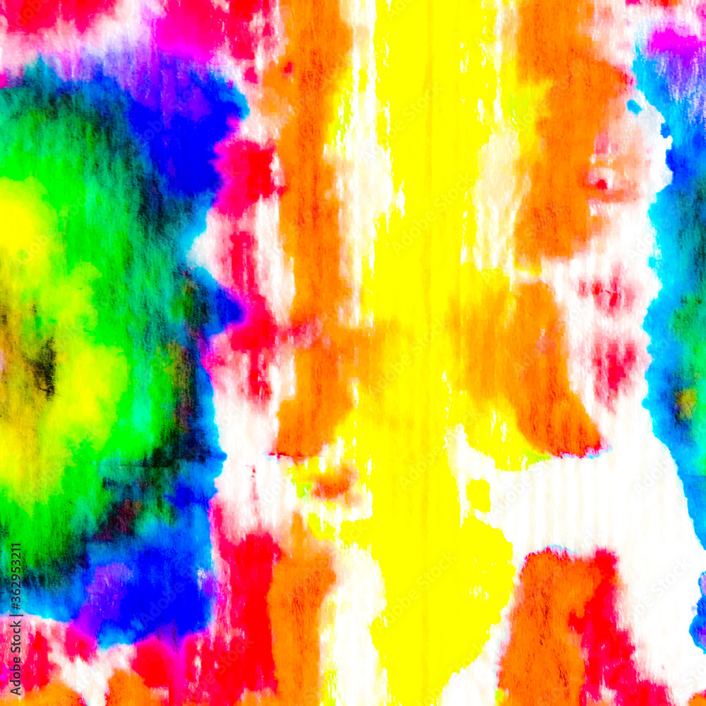 Fototapeta premium Alcohol Ink Ink Textile. Indian Ikat. Watercolor