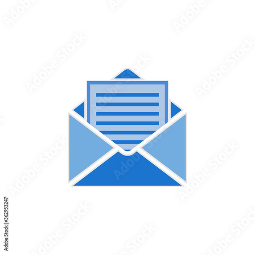 message, envelope, mail symbol icon vector illustration isolated on white background  photo