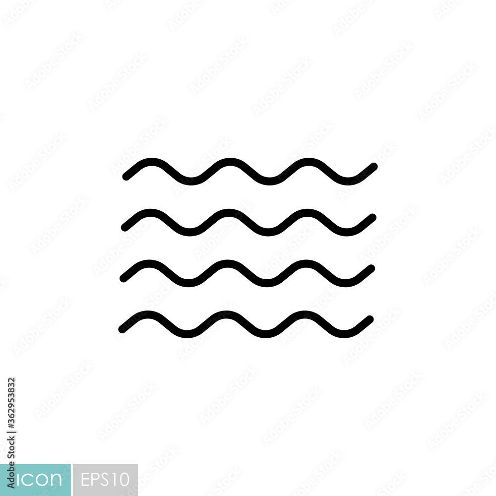 Sea wave vector icon. Nature sign Sea wave vector icon. Nature sign