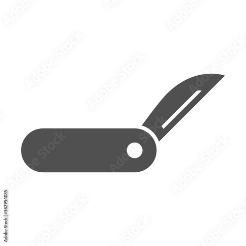 Folding knife icon in flat style.Vector illustration.