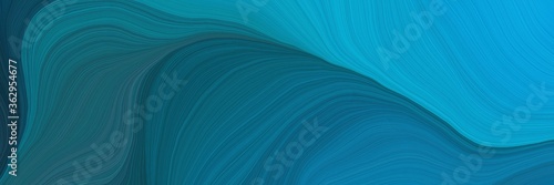 colorful and elegant vibrant creative waves graphic with modern soft swirl waves background design with teal, dark turquoise and dark cyan color © Eigens