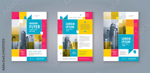 Business Leaflet Brochure Flyer Template Design Set. Corporate Flyer Template A4 Size