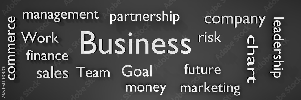 Obraz premium Business text Word Cloud background panorama 3d rendering