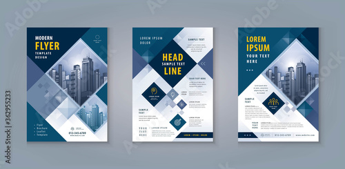 Business Leaflet Brochure Flyer Template Design Set. Corporate Flyer Template A4 Size