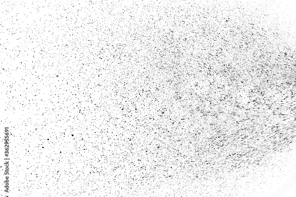 Obraz premium Distressed black texture. Dark grainy texture on white background. Dust overlay textured. Grain noise particles. Rusted white effect. Grunge design elements. Vector illustration, EPS 10.