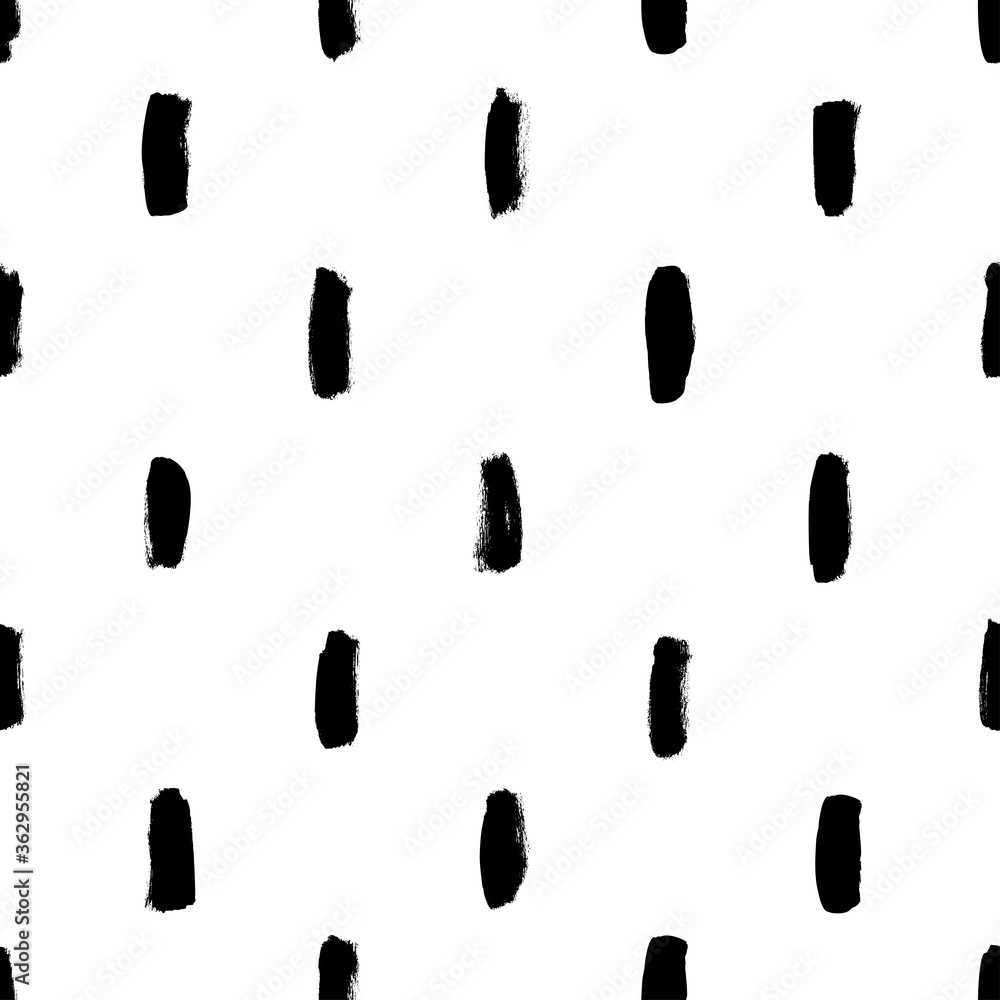 Vertical brush strokes vector seamless pattern. Black paint scribbles, dash lines, dry brushstroke texture. Regular rough smears. Black and white monochrome texture. Hand drawn grunge ink shapes. Vertical brush strokes vector seamless pattern. Black paint scribbles, dash lines, dry brushstroke texture. Regular rough smears. Black and white monochrome texture. Hand drawn grunge ink shapes.