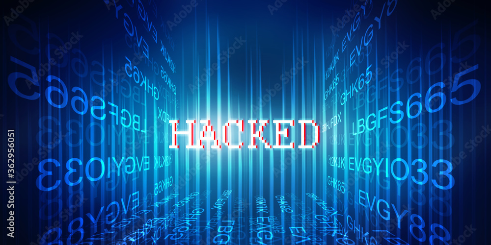 2D illustration Hacked data online code background 2D illustration Hacked data online code background