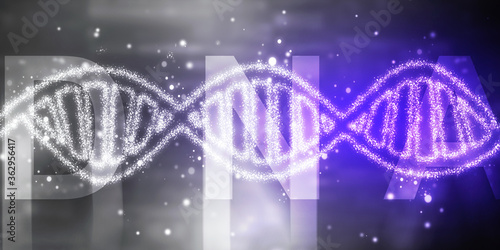 2d render of dna structure  abstract background 