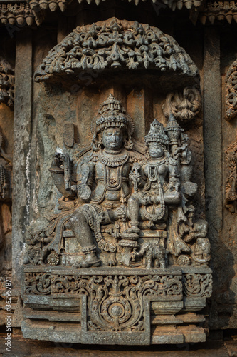Stone Sculpture of Shiva and Parvati
