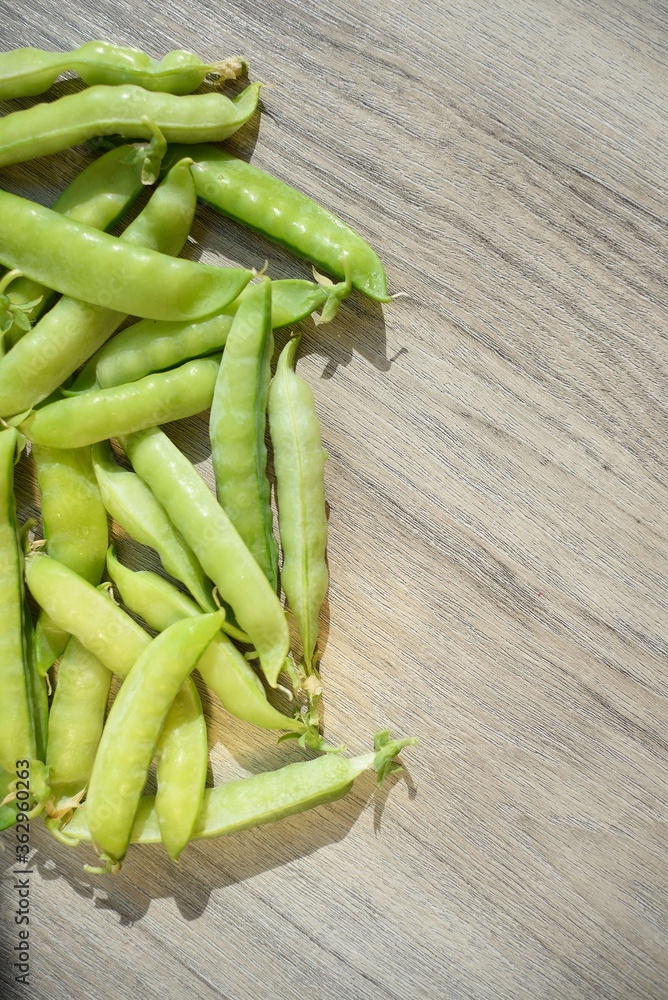 green peas on the table green peas on the table