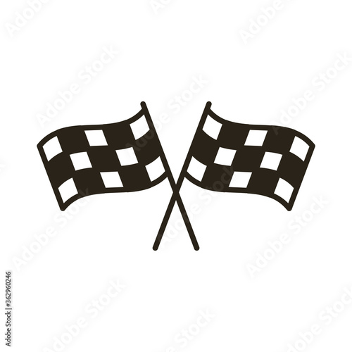 finish checkered flag line style icon