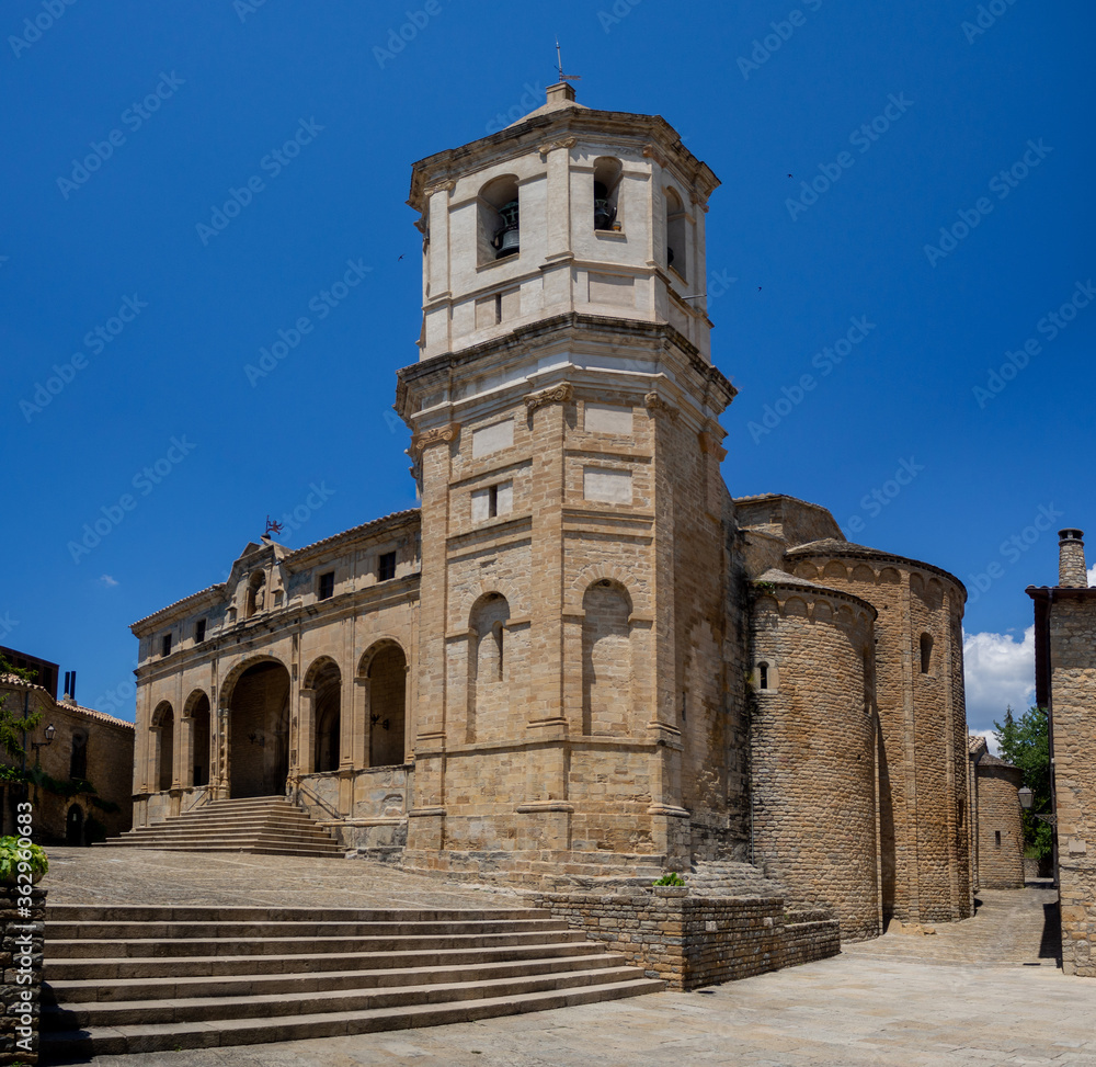 environment of the cathedral of Roda de Isabena in the town of the same name in the province of Huesca