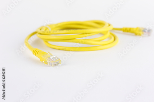 The lan cable isolated on white background