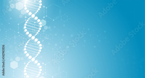 DNA digital, sequence, code structure with glow. Science concept and nano technology background. vector design.