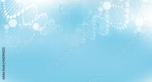 DNA digital, sequence, code structure with glow. Science concept and nano technology background. vector design.