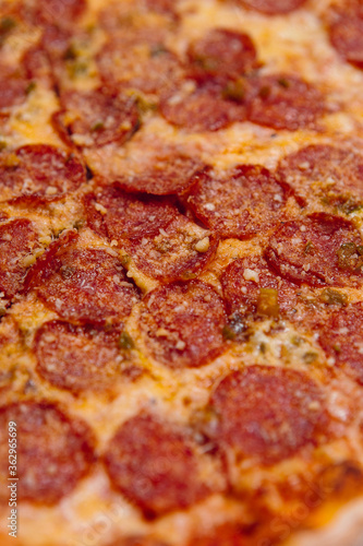 pepperoni pizza on a table