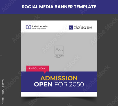 Junior Admission for Kids School Education Social Media banner Template Design Story.