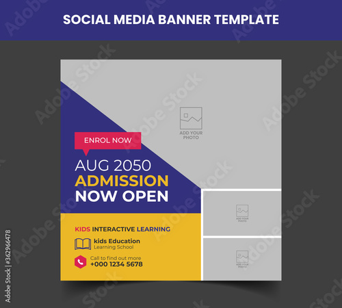 Junior Admission for Kids School Education Social Media banner Template Design Story.