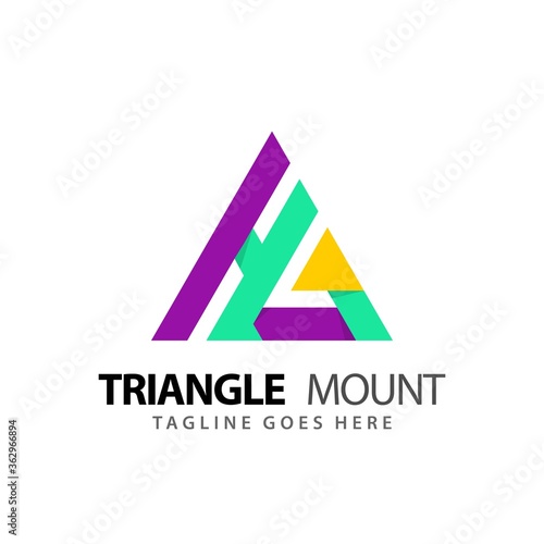 Abstract Letter HG Triangle Mountain Modern Logos Design Vector Illustration Template Stock Premium