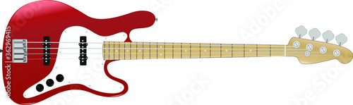 Electronic guitar. Vector.