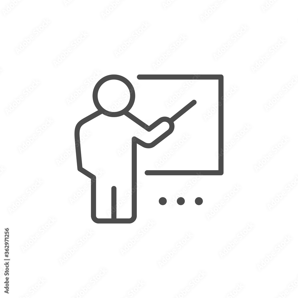 Business presentation line outline icon