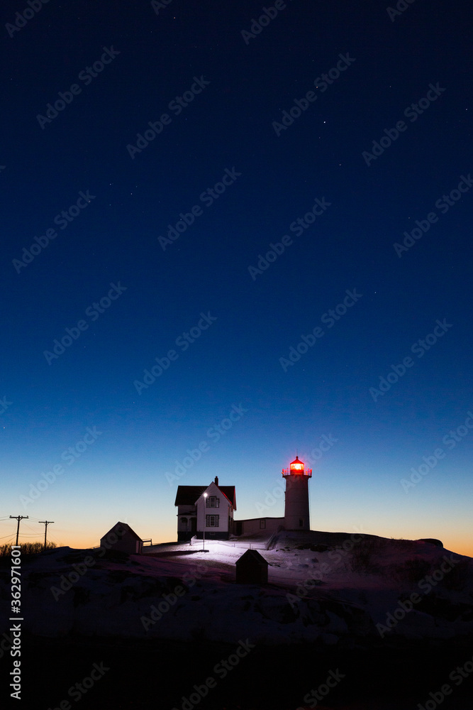 Predawn at Nubble Lighthouse in Maine.