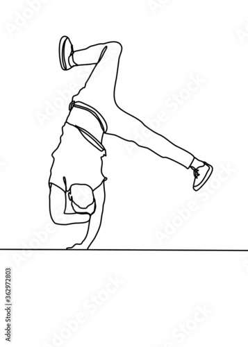 simple drawing line , young stuntman