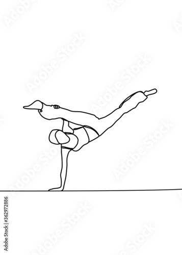 simple drawing line , young stuntman