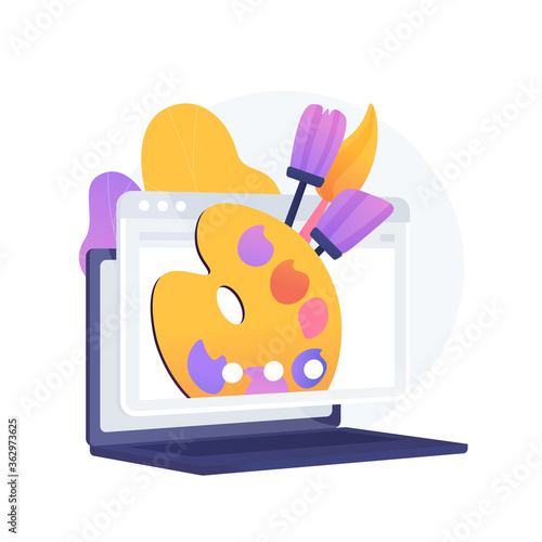 Virtual arts and crafts online lessons abstract concept vector illustration. DIY items maker, improve skills in quarantine, online tutorials, free classes, educational platform abstract metaphor.