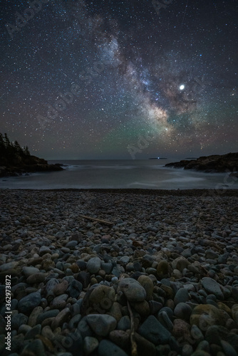 Pebble beach and the Milky Way. © Christopher