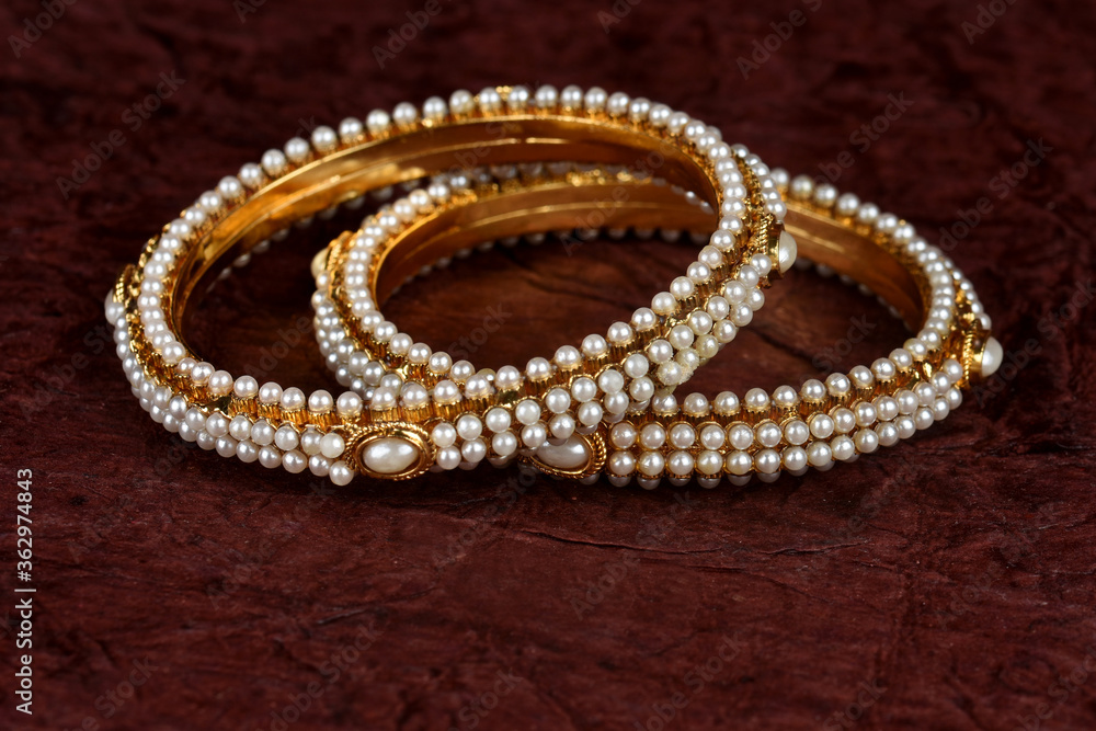 pearl bracelet bangle, Indian  Pearl (moti) bangles,  Indian Traditional Jewellery
