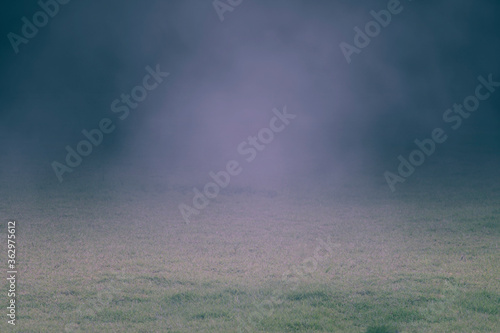 empty interior dark room with dark concentrate floor with fog and mist 