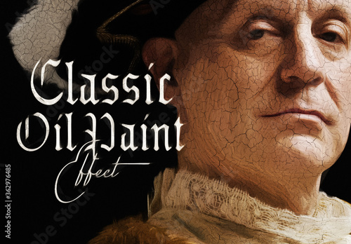 Classic oil paint Effect Mockup