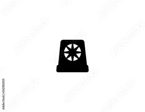 Police car light vector flat icon. Isolated emergency, ambulance, siren light emoji illustration