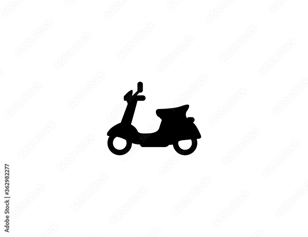 Motor scooter vector flat icon. Isolated moped illustration