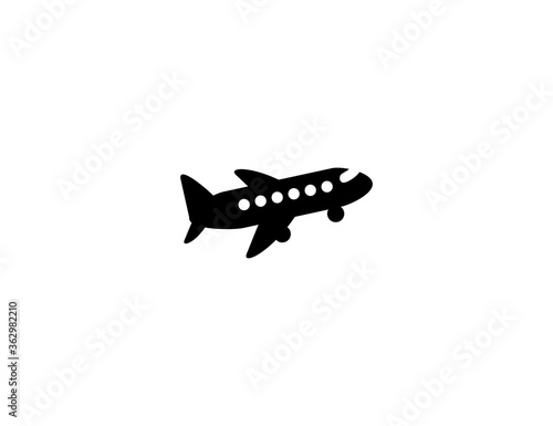 Airplane departure vector flat icon. Isolated plane take off, taking off illustration