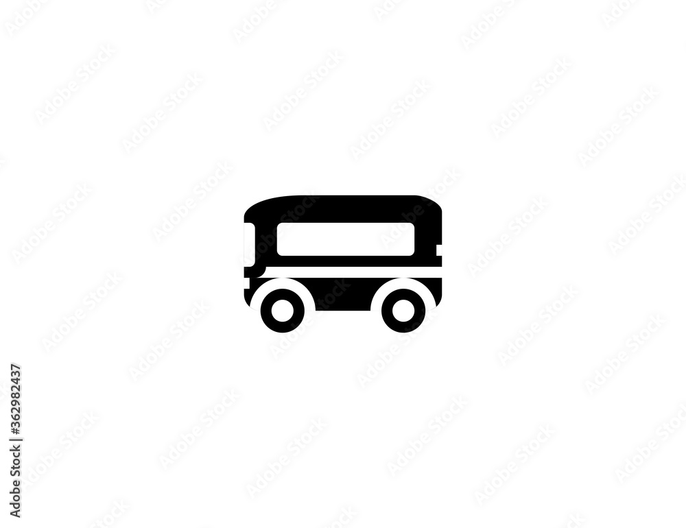Bus vector flat icon. Isolated City passenger bus side view illustration Bus vector flat icon. Isolated City passenger bus side view illustration