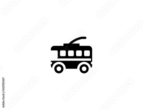 Trolleybus vector flat icon. Isolated trolley bus illustration