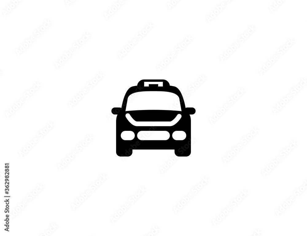 Taxi car vector flat icon. Isolated taxi vehicle illustration