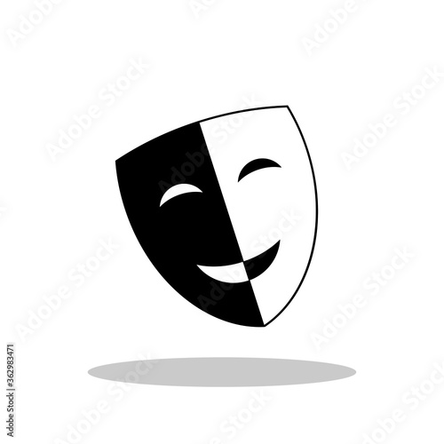 Mask icon in flat style. Theater symbol for your web site design, logo, app, UI Vector EPS 10.