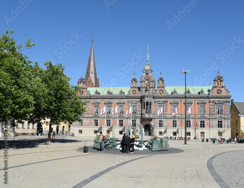 Rathaus und Brunnen in Malmoe