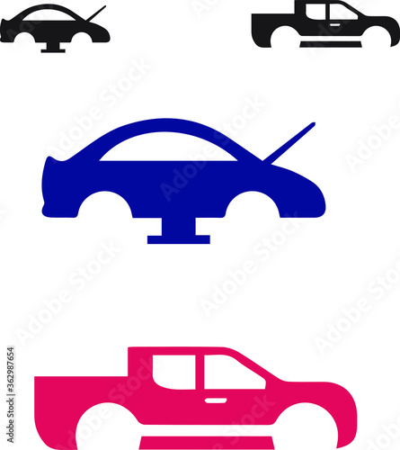 car frame icon on white background, vector symbol