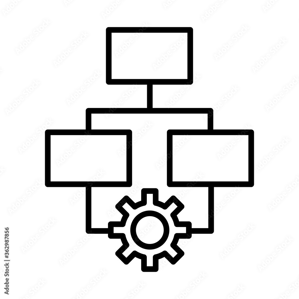 gear machine work with infographic line style icon gear machine work with infographic line style icon