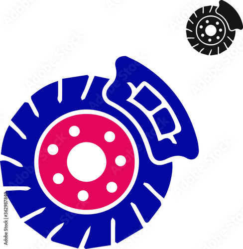 disc brake isolated icon on white background, auto service, repair, car detail