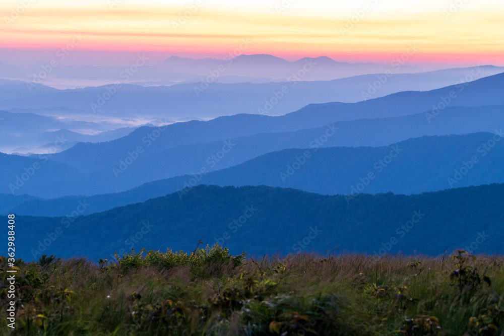 Early morning layers of the Blue Ridge Mountains