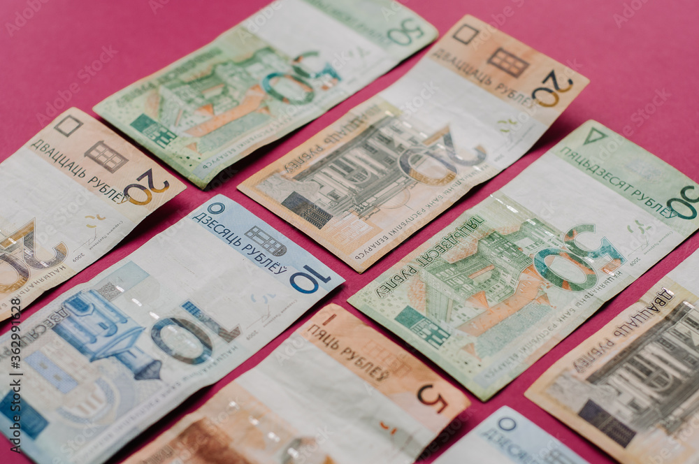 New belorussian money. Coins and banknotes. Finance concept. New belorussian money. Coins and banknotes. Finance concept.