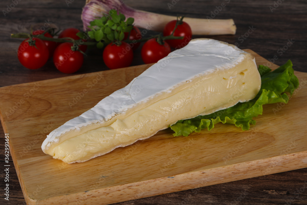 Brie cheese triangle served salad Brie cheese triangle served salad