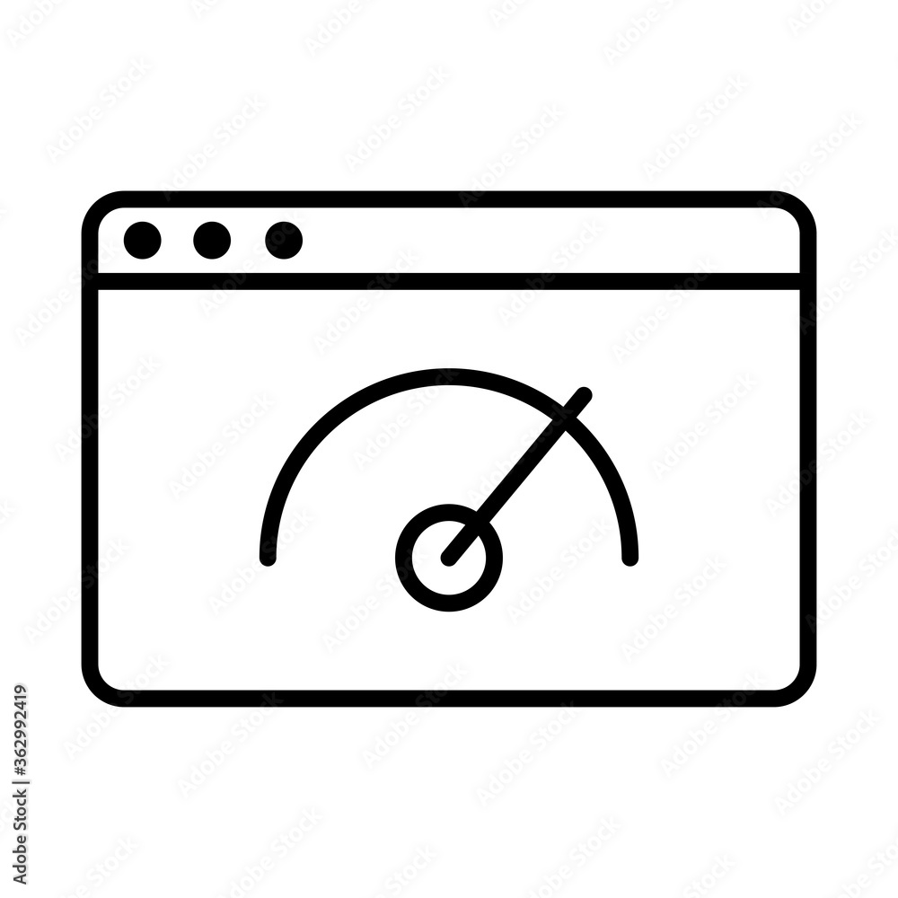speed gauge in webpage line style icon speed gauge in webpage line style icon